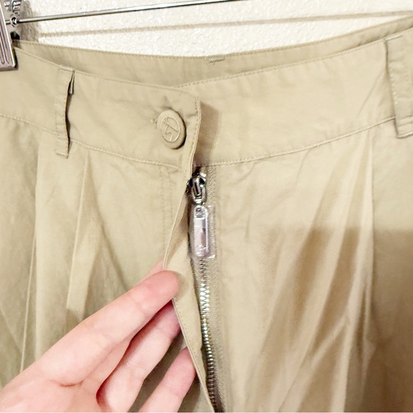 Saks Potts Lele Pleated Baggy Straight Leg Pants in Oat Brown size Medium - Picture 11 of 14